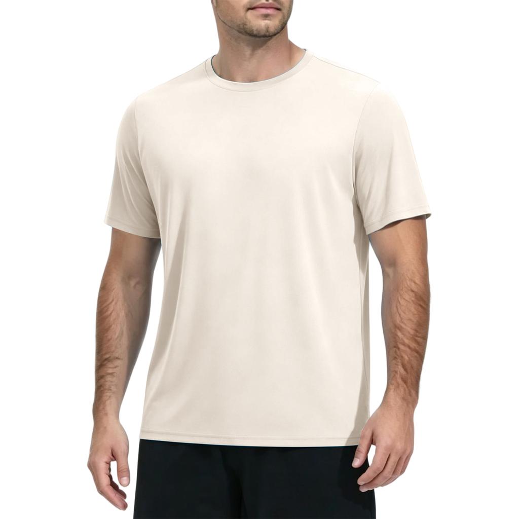 Men's Summer Quick Dry Short Sleeve T Shirt Lightweight Athletic Fitness Top for Outdoor Sports Hiking Running Gym