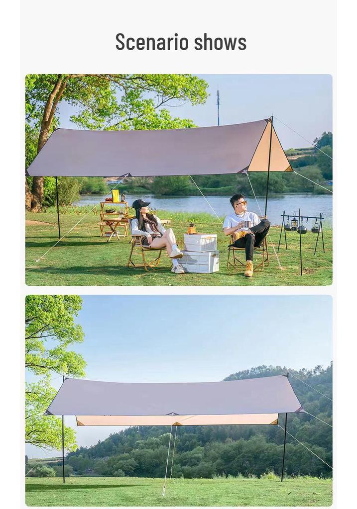 Ultra-Light Silver Coated Outdoor Canopy Tent with Sunshade & Waterproof Sun Protection for Camping, Cooking, and Picnics