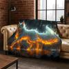 Märchenfuchs Cartoon Flanelldecke Weiche Warme Überwurfdecke für Schlafzimmer Wohnzimmer Bett Reise Camping Picknick Geschenk Kinder