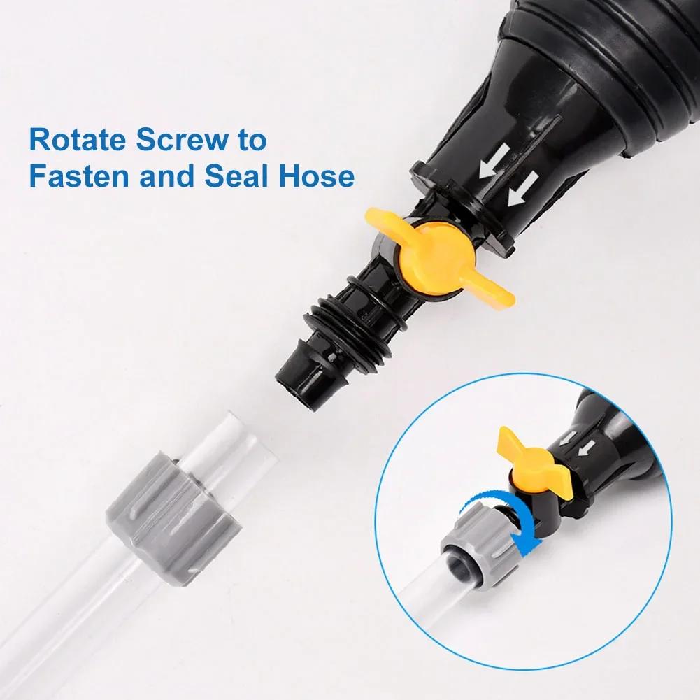 18mm Manual Fuel Pump High Flow Car Motorcycle Hand Siphon Water Fish Tank Oil Gasoline Petrol Diesel Liquid Transfer Tool