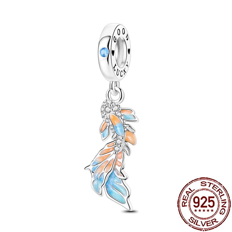 Charms Copper Lucky Horseshoe Clover Dreamcatcher Feather Dangle Beads Fit Bracelet Necklace Women Diy Jewelry