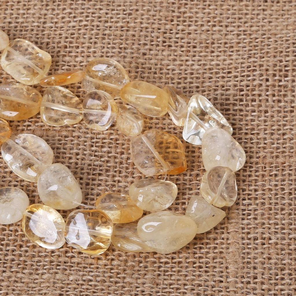 13-24mm Natural Citrine Yellow Stone Irregular Straight Hole Beads For Jewelry Making