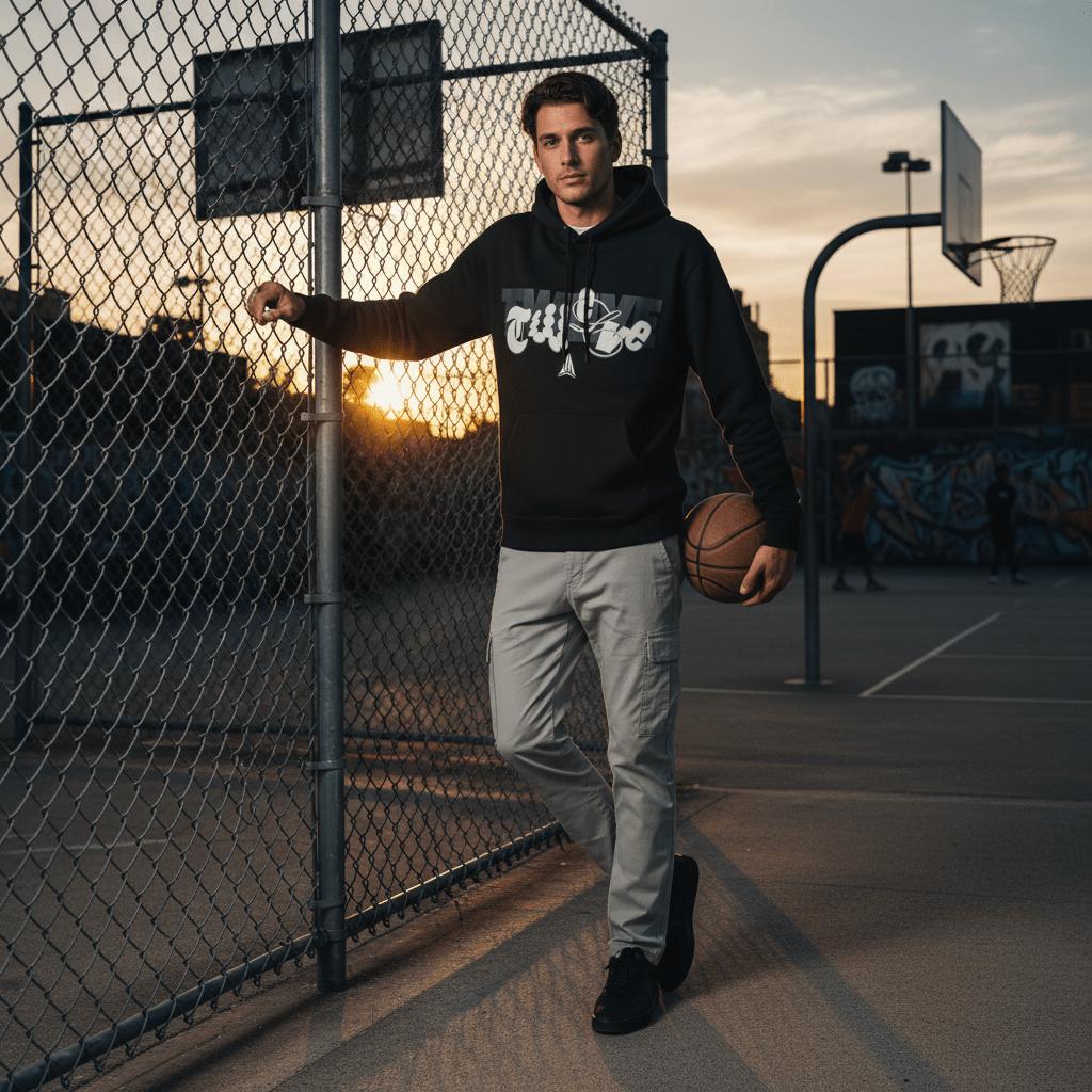 Nike Club Morant Series Letter Print Fleece Hoodie Men hoodies Black FZ1039010