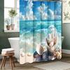Beach Shells Pattern Bathing Curtain  Bathroom Shower Curtain Waterproof With 12 Hooks Home Deco Free Ship