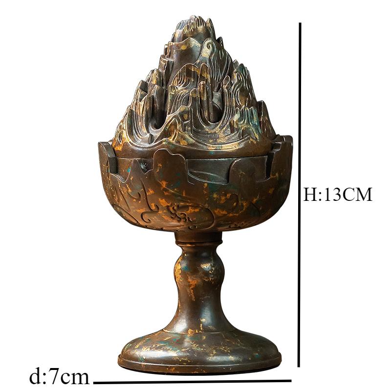1pc Mountain Shaped Incense Burner Ornament Buddha Hall Plate Incense Burner Indoor Sacrificial Utensils Home Decorations