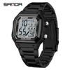 Sanda Men's Outdoor Sports Electronic Watch - Multifunctional, Waterproof, with Countdown and Snooze Feature.