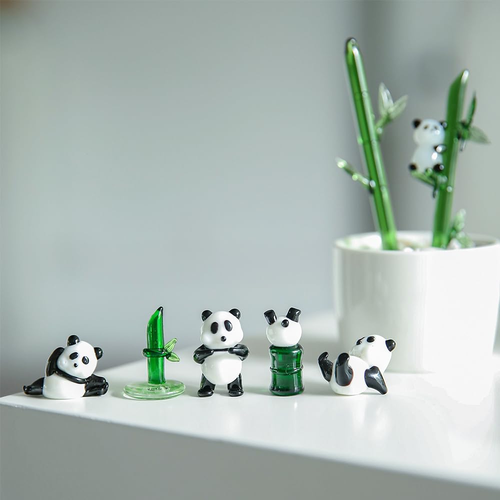 Mollytek Cute Handmade Glass Cactus Figurines, Mini Sunflower Blown Glass Ornaments, Cactus Glass Potted Plants for Car Decoration, Photo Props,