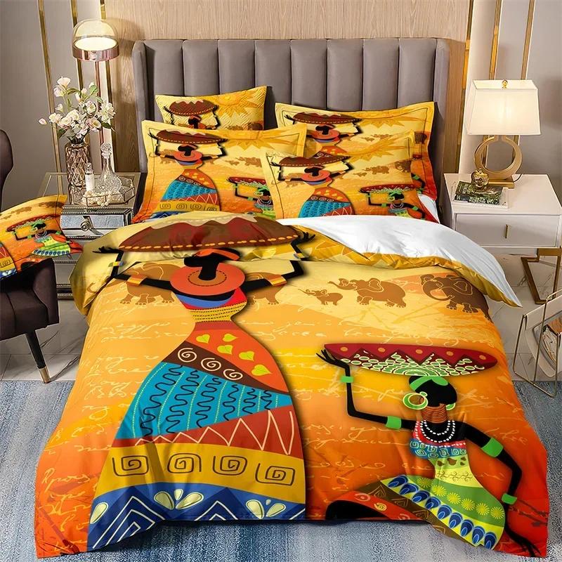 

3D Bedding Sets For Boys African Totem Duvet Cover Set ,Kingsize Comforter Cover,Luxury Designs Bed Set For Teen Boys EU single(135x200cm)