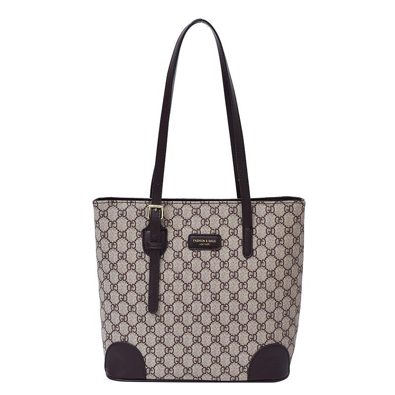 

Retro Flower Print Large Capacity Tote Bag - High-End Fashion Handbag for Students