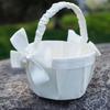 Ribbon Bow Flower Girls Basket Lace Satin Bow Hanbag Fashion Wedding Flower Basket  Party