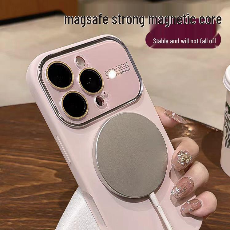 Magnetic Liquid Silicone iPhone Case: Compatible with Apple 17, Enhanced Aesthetics, Large Window Design.