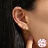 Fashion S925 Sterling Silver Double Stud Earrings Pearl Chain Fringed Thin Earrings Earrings