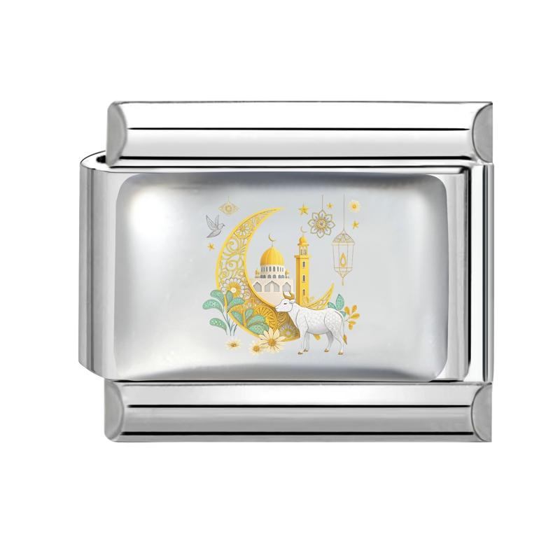 New Fashion Eid Al-Adha Series Sheep Cow Module Italian Links Charm Fit 9mm Stainless Steel Modular Bracelet Jewelry Making Gift