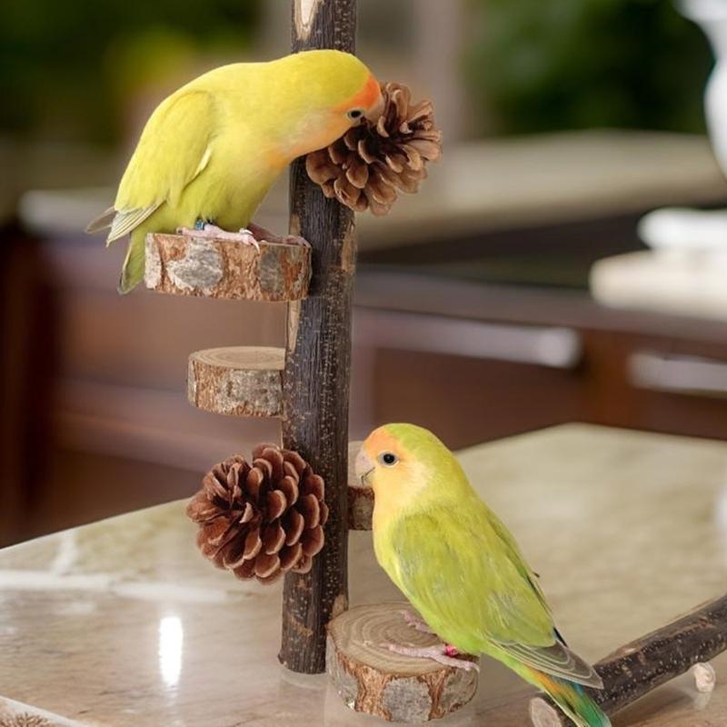 Parrots Grinding Scratchers Perch Pinecone Bird Stand Cage Toy Ladder Rack Toy Grinding Perch Supplies