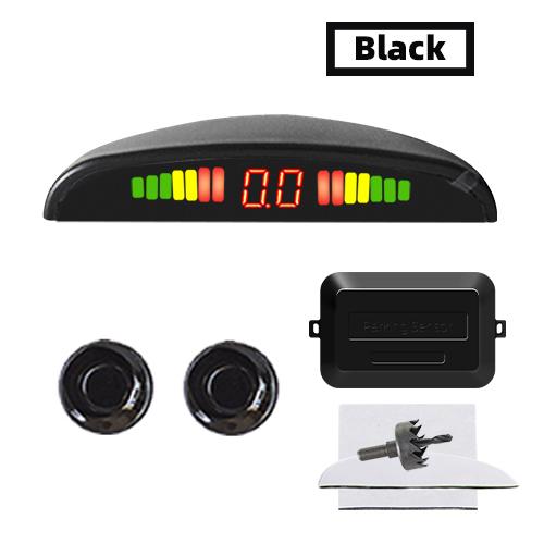 Hippcron Car Parking Sensor Kit 2 Sensors 22mm LED Screen Reverse Radar Sound Alert Indicator System 8 Colors
