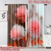 2D flat printing 2pcs Curtain Scene Curtain Elegant Pink Flowers Digital Printed Polyester Drapes Party Decorations for Holiday