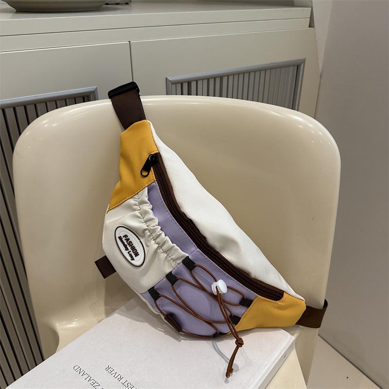 

Нишевый дизайн одноплечная сумка-мессенджер нагрудная сумка ретро контрастный цвет повседневная мужская и женская спортивная для выхода поясная сумка фиолетовый