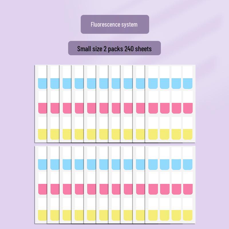 High-Value Gradient Color Translucent Index Stickers - Writable Memo and Bookmark with Strong Adhesion.