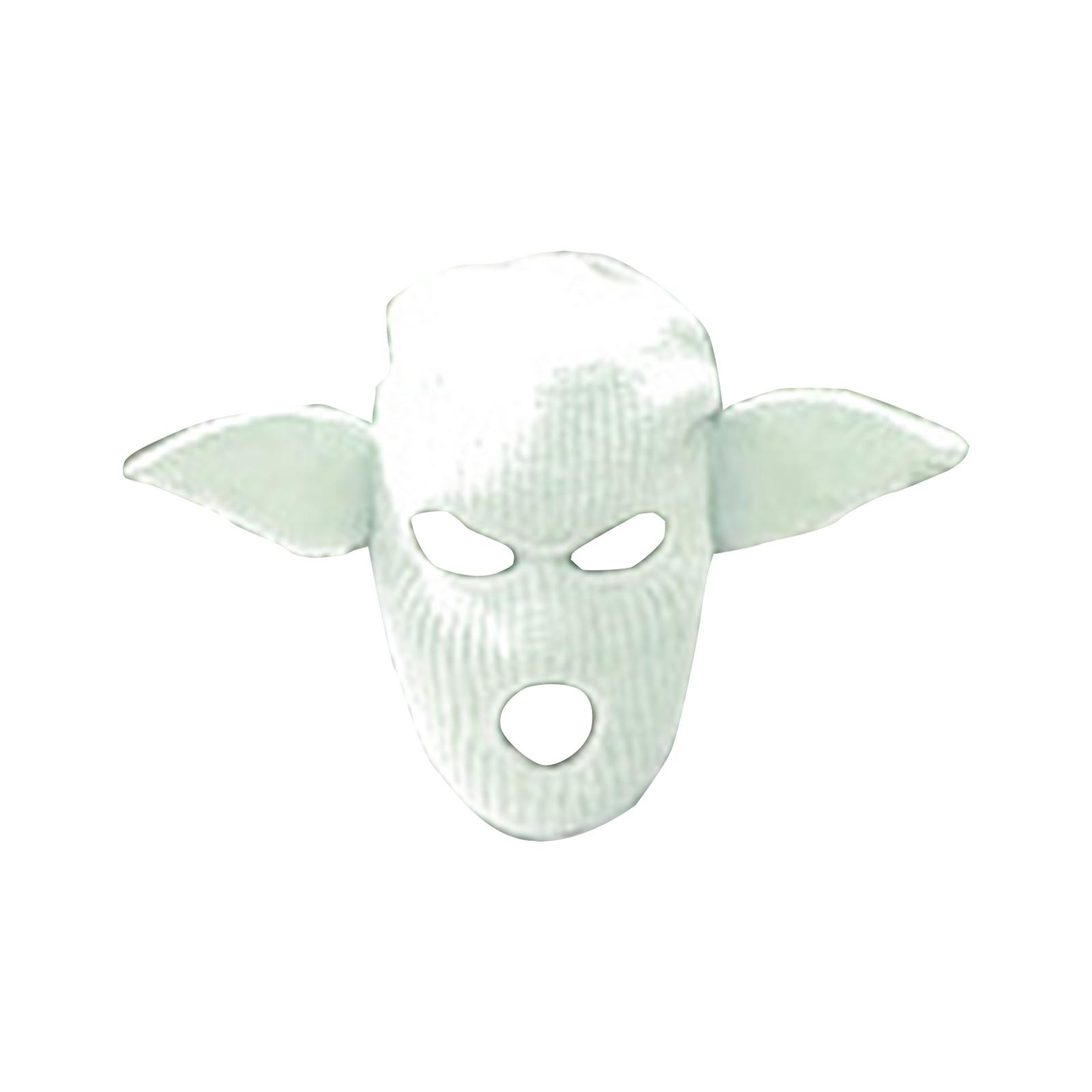 

Забавная шапка-капюшон с ушками для взрослых, ручной вязки, шапка-балаклава, оригинальная шапка для вечеринки для девочек и мальчиков, вязаная маска-шапка, крутые аксессуары белый