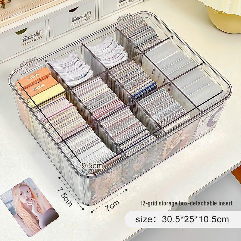 Aufbewahrungsbox für Ultraman-Karten-Bricks mit Klappdeckel, Trennwänden und Aufsteller für Drei-Zoll-Karten