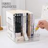 Book Storage Box Desktop Transparent Book Stand Integrated Storage Cleaning Plastic Box Desk Organizing Storage Rack