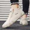 Side Zippers Men Shoes Fashion Breathable Flat Shoe High-top Leather Casual Shoes Solid Color Outdoor Walking Shoe Sneakers Male