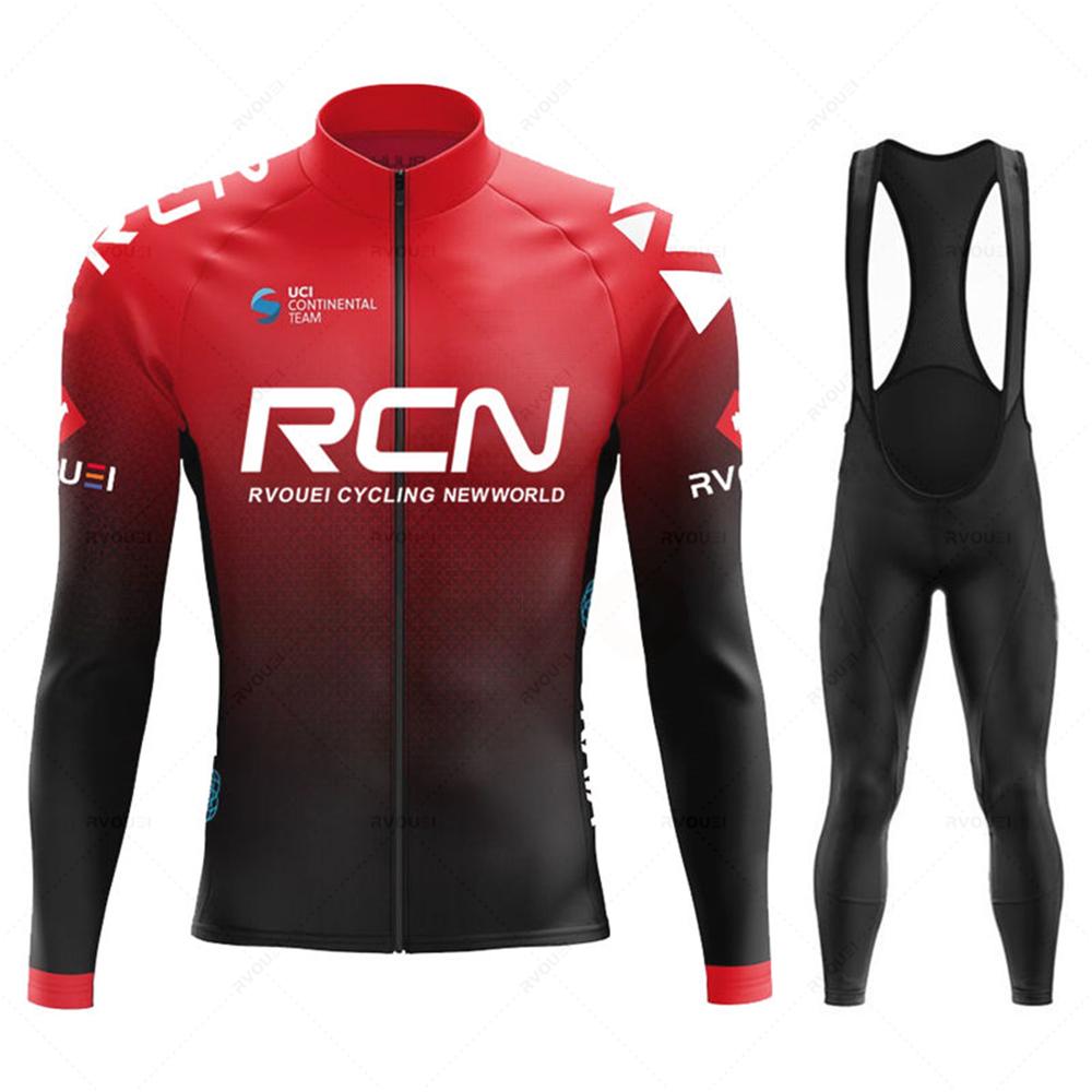 2025 Rcn Autumn Cycling Jersey Set Bicycle Sportwear Suit MTB Uniform Ropa Ciclismo Road Bike Clothing Bicicleta Long Bib Pants