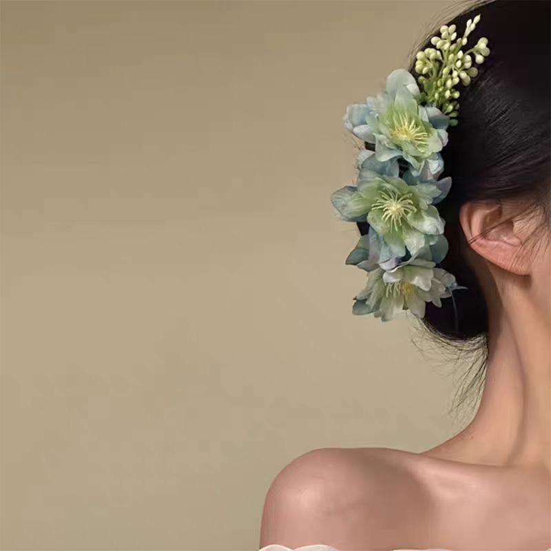 Elegant Blossom Hair Comb For Side Bun Updos Secure Grip Lightweight Plastic Hair Comb Women Accessories