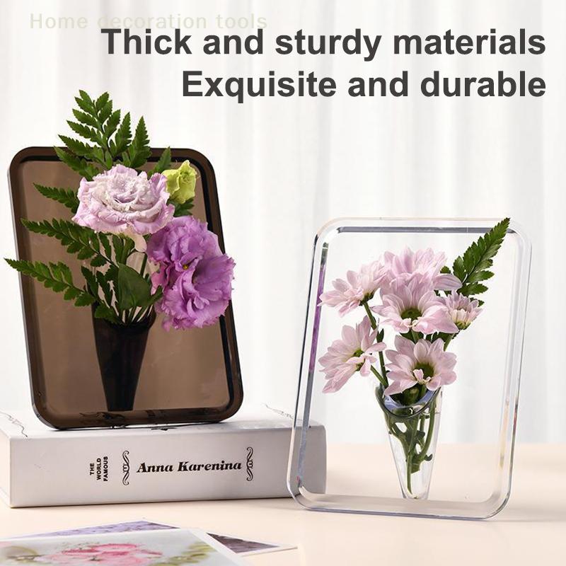Ακρυλικό Φωτοκορνίζα Βάζο Μοντέρνα Τέχνη Φλοράλ Βάζο Λουλουδιών Επιτραπέζιος Κάτοχος Φυτών Για Γραφείο Σπίτι Δώρο Διακόσμηση Κεντρικού Στοιχείου Τραπεζιού Γάμου