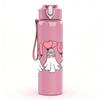 1PC I Love You Two Little Ghost Print 750ml Color Plastic Sports Water Bottle Leakproof Flip Straw Lid Suitable for Sports Office Home Use