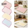 Water Absorbent Dry Mat Diatomite Plaid Placemat with Wavy Edge, Heat Resistant Non-slip Table Mat, Quick Drying for Kitchen Counter