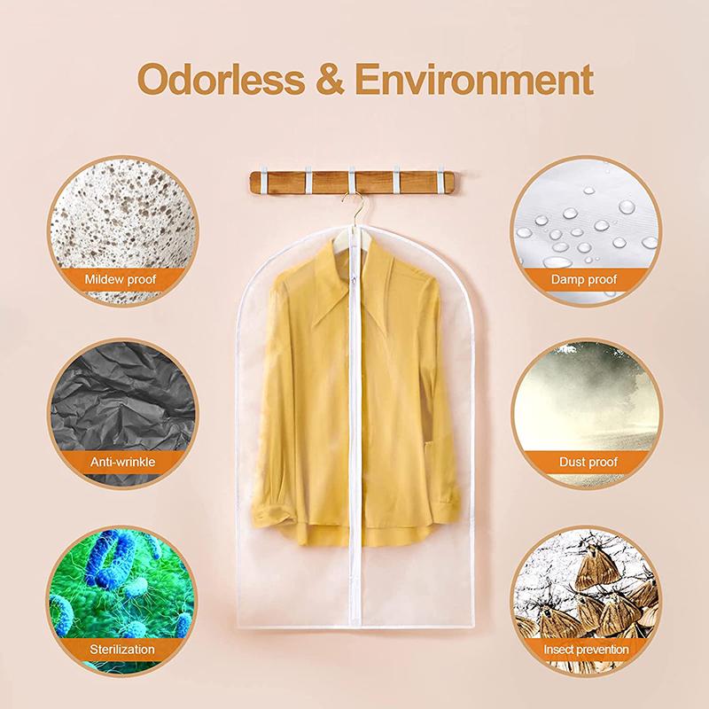 Dust-proof Clothes Protector Cover Bag,Fully Enclosed Garment Cover with Zipper,Clothes Bags Hanging,Durable Clothes Storage Bag