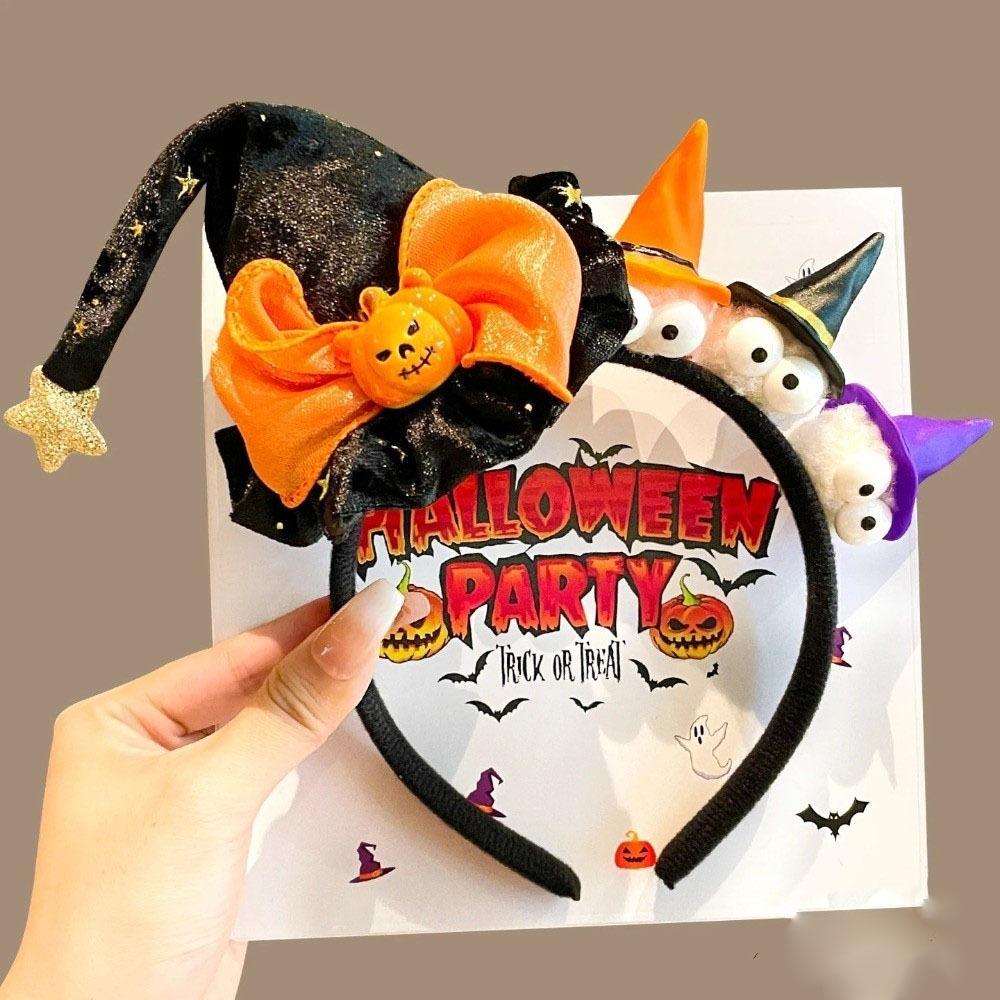 Ghost Witch Hat Headband Pumpkin Cone Hat Hair Hoop Halloween Party Hair Band  Photo Props