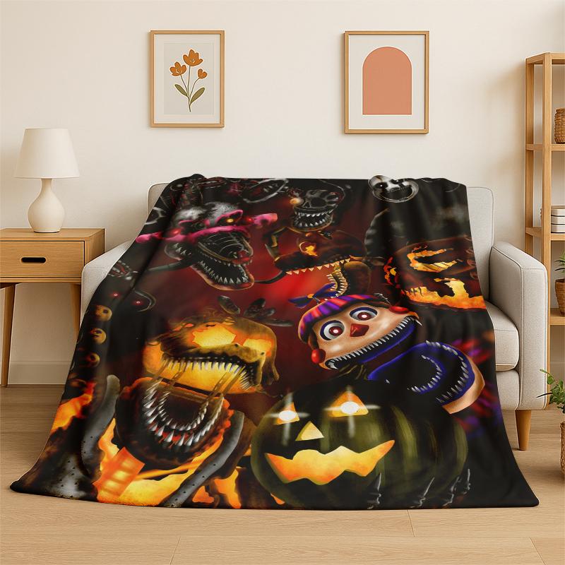 Coperta di Flanella Classica F-FNAF Gioco Horror Freddy Morbida Calda Coperta Plaid per Camera da Letto Soggiorno Letto Viaggio Campeggio Picnic