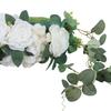Handmade Wedding Wreath Featurings Green and Artificial Rose Wall Hanging Ornament Perfect for Springtimes Decorations