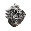 Yintai Feifei Ethnic Thai Silver Taotie Ring: Unique, Adjustable Open Ring for Men and Women