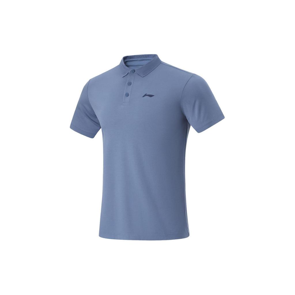 Li-Ning Comfortable Moisture-Wicking Short Sleeve Polo Shirt Men tops Dust-Blue APLU125-3