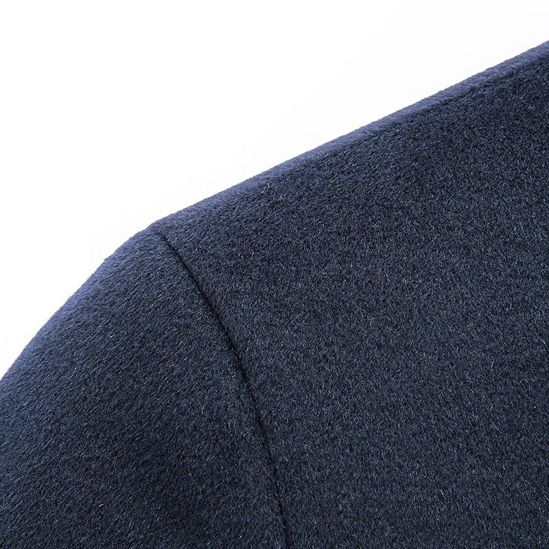 FAPAI Men's Business Stand Collar Wool Blend Overcoat