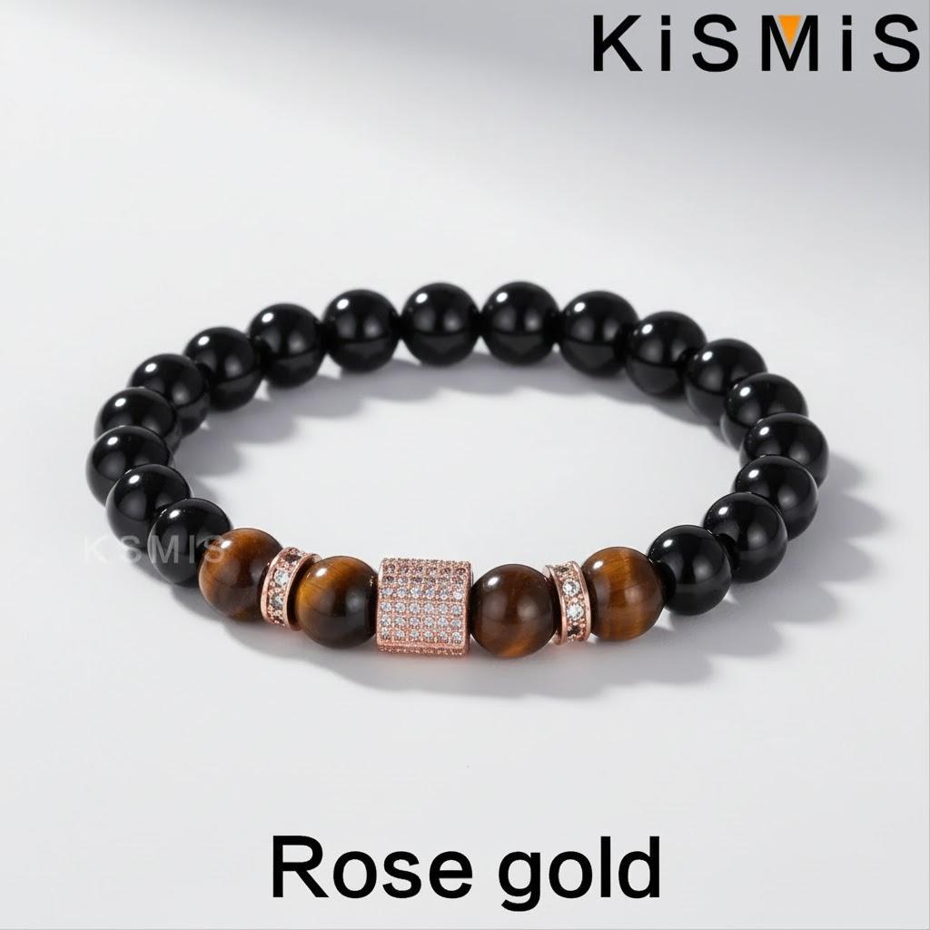 

Handmade Matte Onyx Tiger Eye Beads Bracelet Natural Stone Jewelry Gifts for Women Fashion Accessories