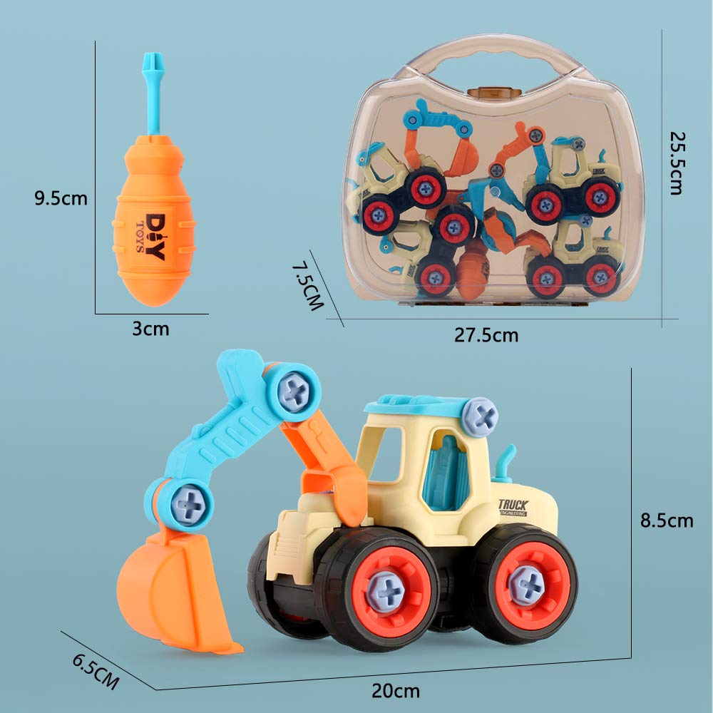 JoyGrow Construction Set of DIY Educational Construction Pretend Sandbox Mini Gift for Boys and Girls Vehicles, 4, Toys, Excavator, Play, Play, Cars,
