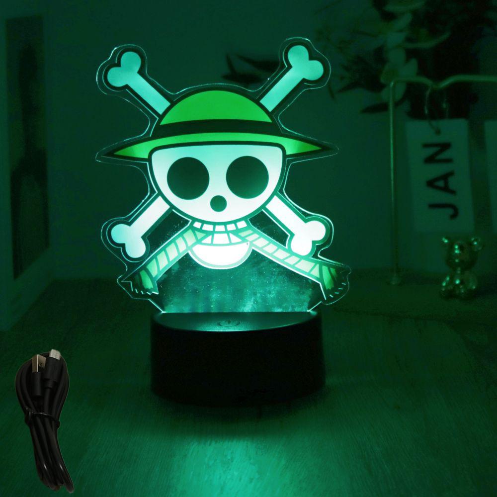 Actionfigur One Piece Luffy Zoro Anime Figuren 3D Lampe PVC Action Sammlermodell Spielzeug LED Nachtlicht Kinder Weihnachtsgeschenk