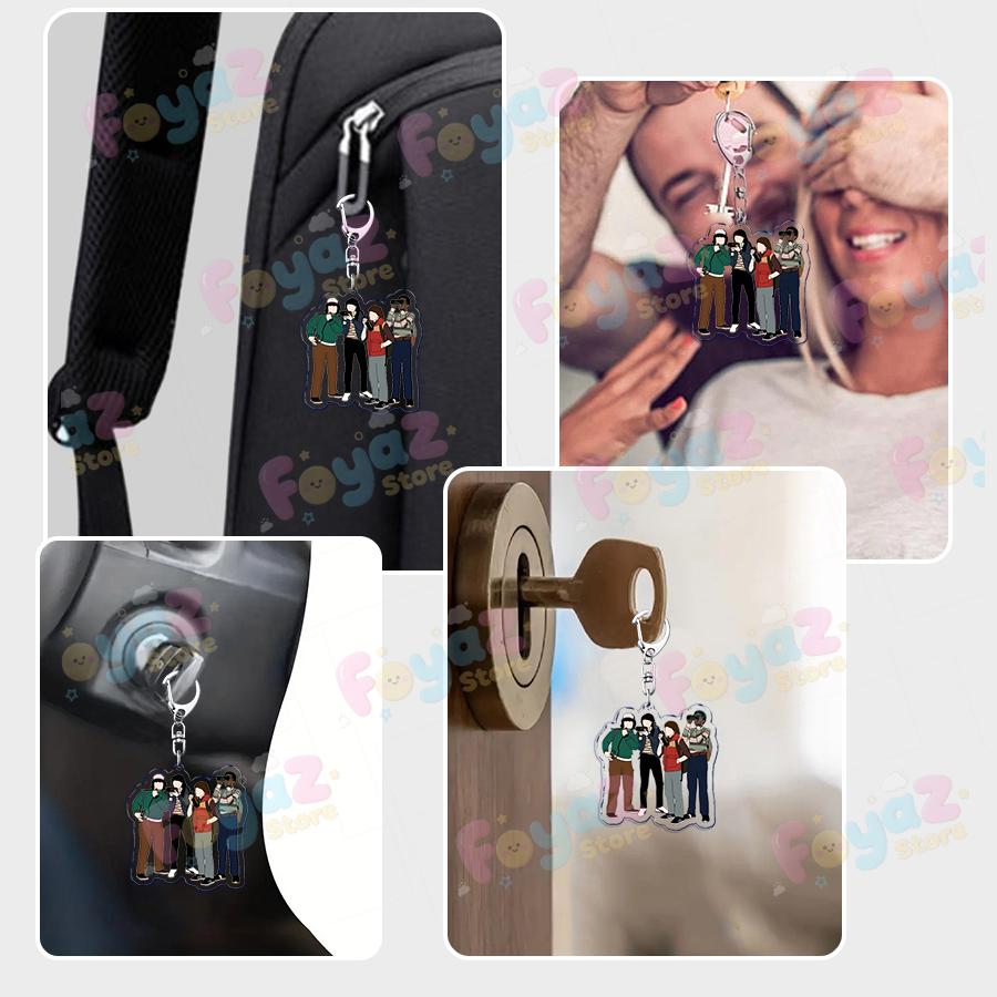 Tv Show Will Byers Keychain for Accessorie Bag Eleven Joyce Byers Art Hellfire Charm Keyrings Jewelry Friends Club Gifts