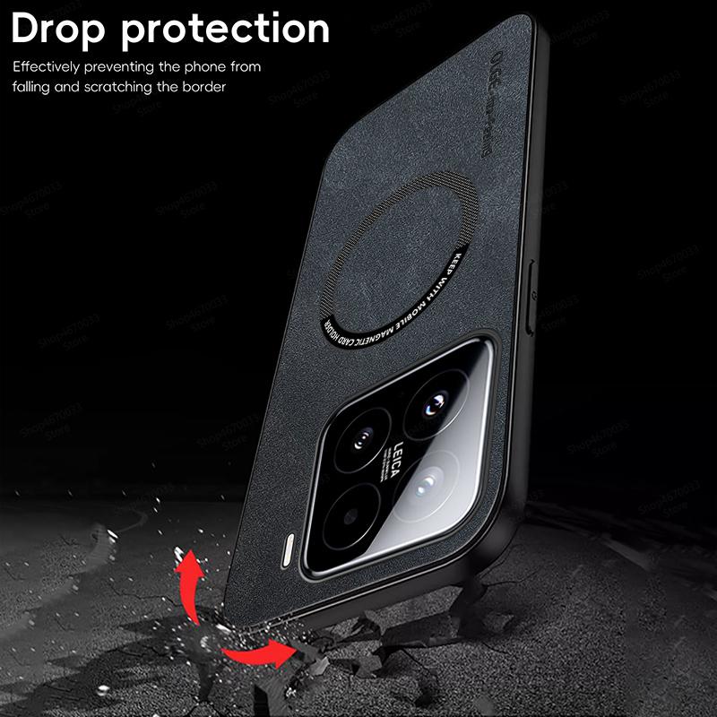 Leather Phone Cases For Xiaomi 15 14T 14 13T 13 12 12S 11 11T Pro Lite For Magsafe Magnetic Cover For Xiaomi 14T 14 13 12S Ultra