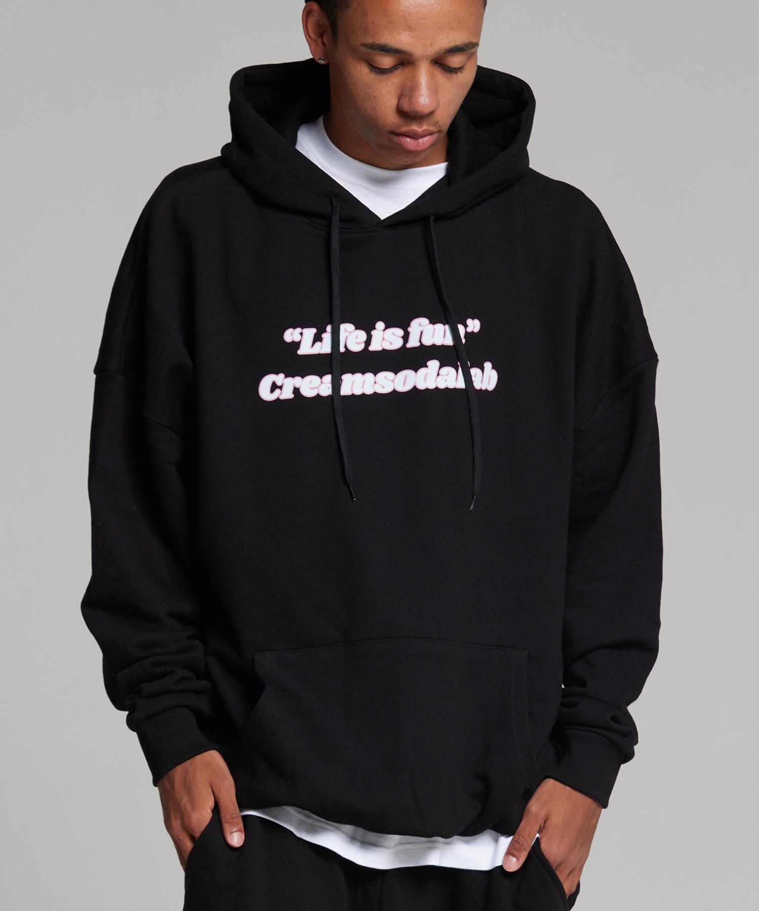 Cream Soda Lab Lab Slogan Hoodie Black M