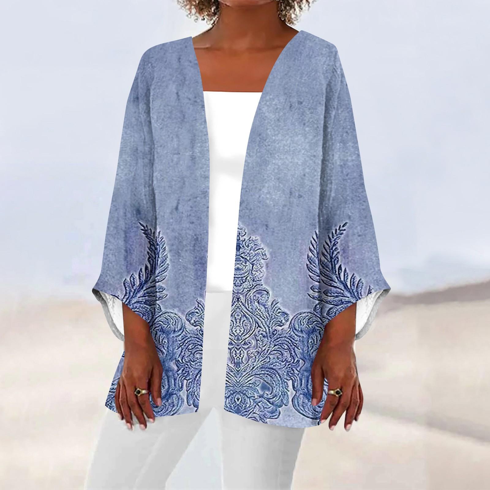 Женская повседневная модная легкая куртка средней длины с принтом в стиле ретро — фото 11