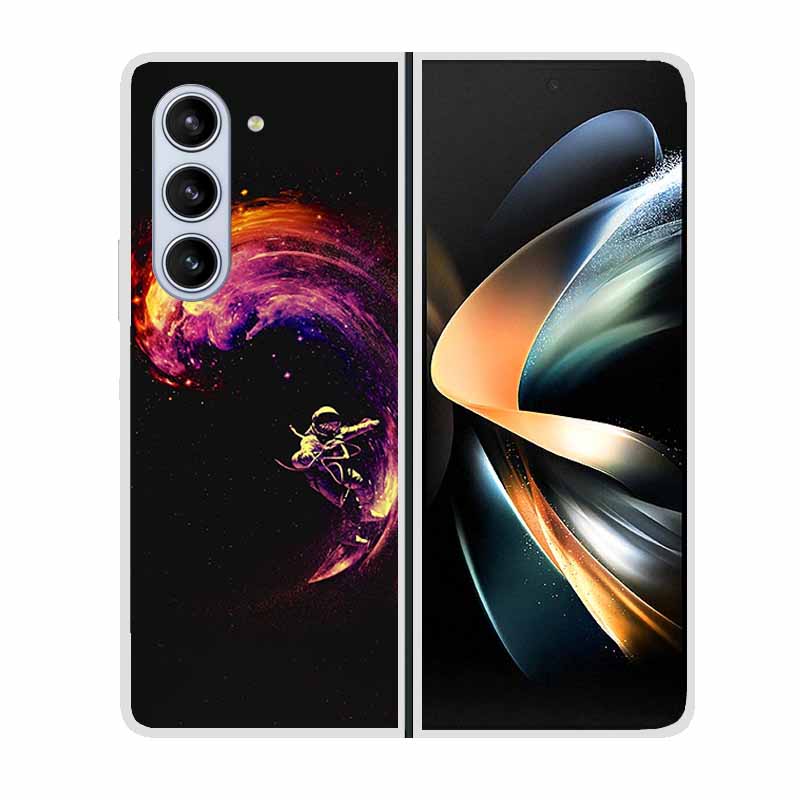 For Samsung Galaxy Fold 6 Case Cool Space Animal Clear Hard Phone Cases for Galaxy Z Fold6 5G 2024 Back Cover Zfold6 Shells Capa