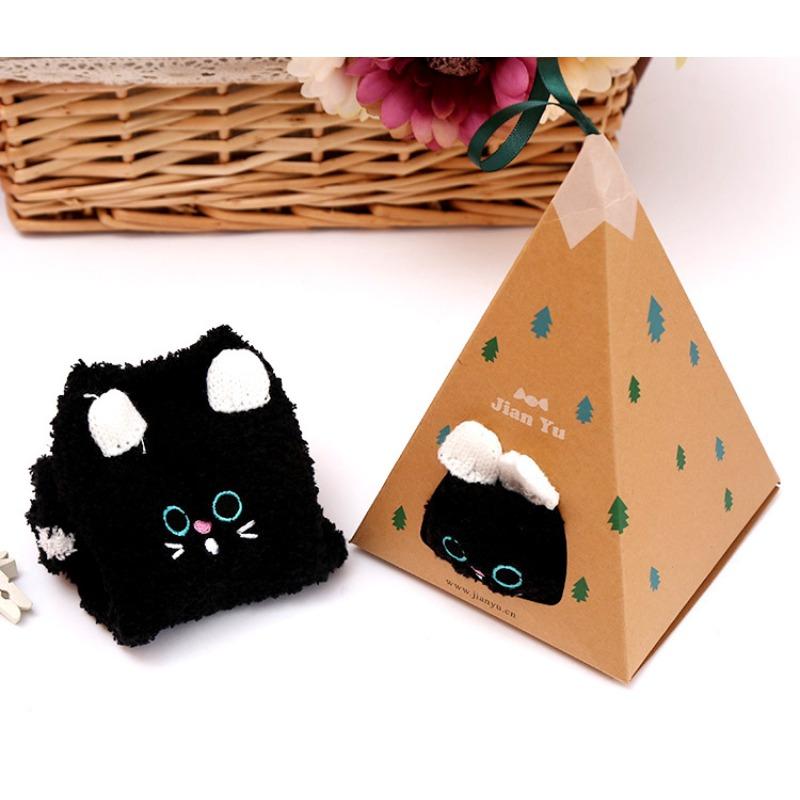 Winter Coral Fleece Cartoon Circle Socks for Ladies - Christmas Homewear Socks with Thick Padding - Christmas Limited Edition