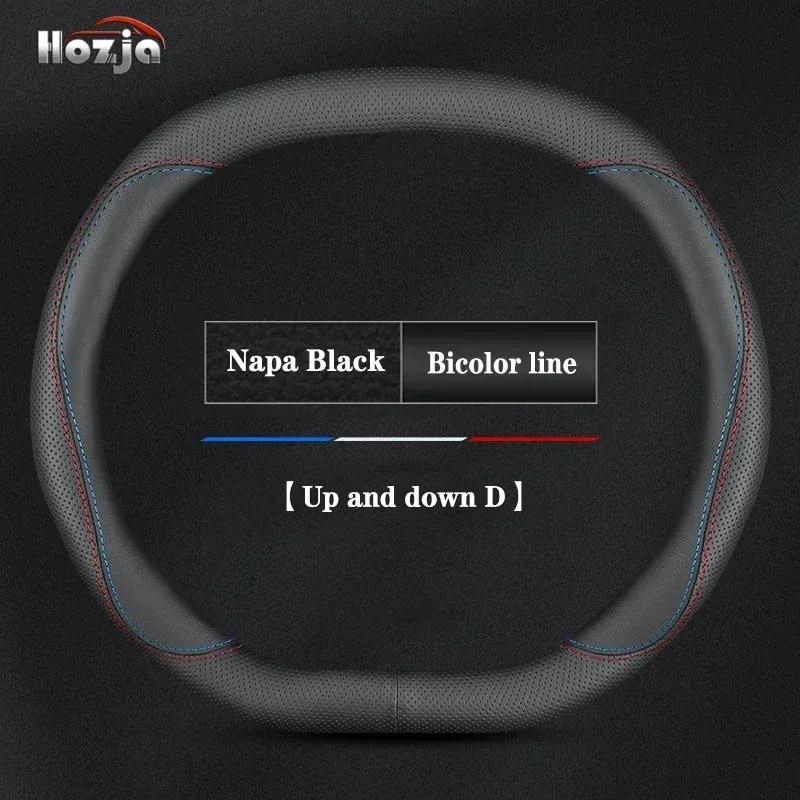 Leather Car Steering Wheel Cover for Peugeot E3008 3008 GT 2016- 2024 2025 Non-slip Auto Interior Accessories