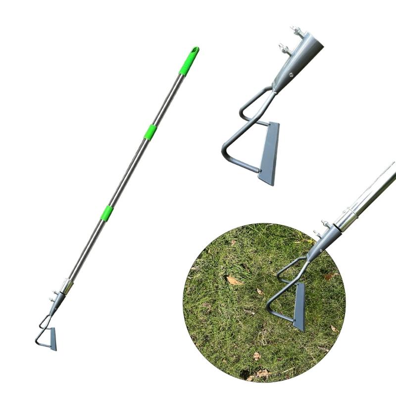 4 Section Telescopic Garden Shovel For Outdoor Use Stainless Steel Design Weeding Hoe For Grass Soil Moss Clearance