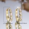 Charm Female White Zircon Stone Round Hoop Earrings Silver Gold Color Simple Wedding Jewelry For Women